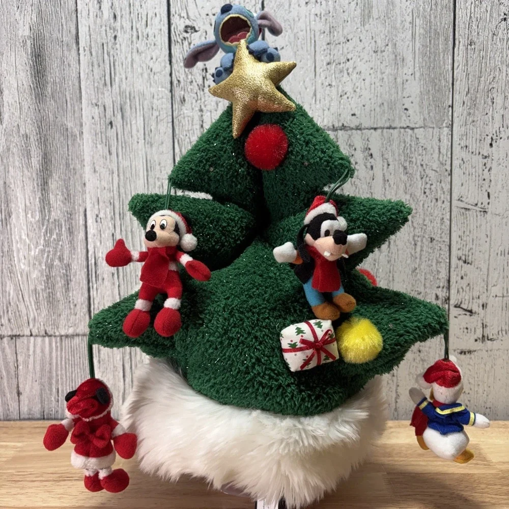 Disneyland Christmas Tree Hat W/ Mickey & Friends Ornaments. lights up.